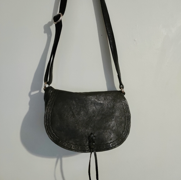 Lucky Brand  Drk Chocolate Black Leather Crossbody - Picture 1 of 15